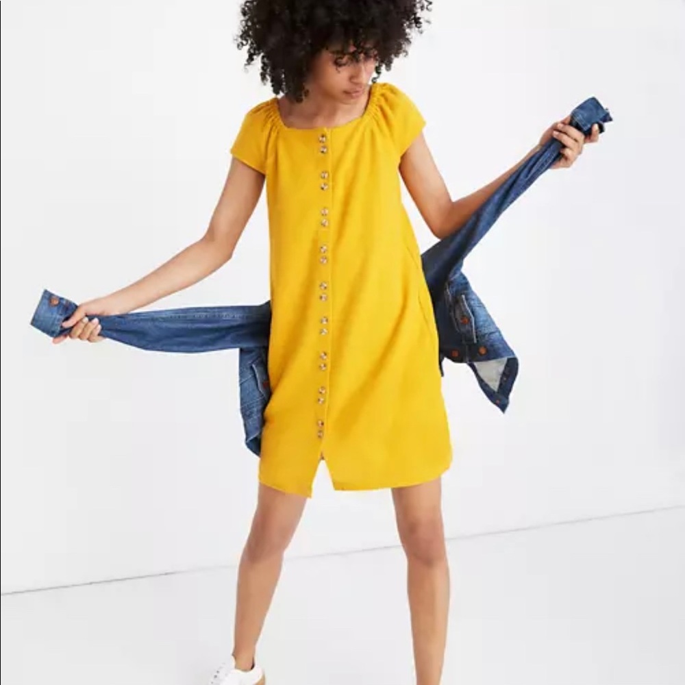 Goldenrod Dress with Buttons!